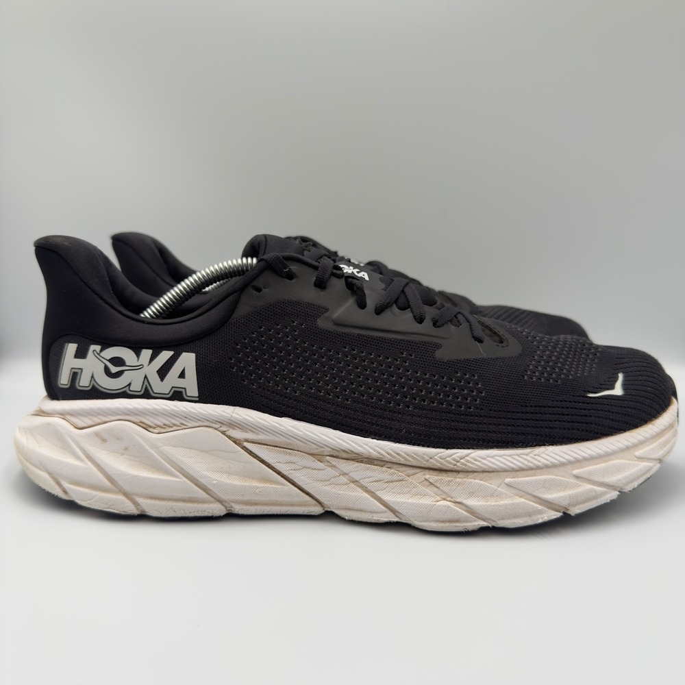 Hoka One One Arahi 7 Mens Size 11.5 2E Running Shoes Sneakers Black White